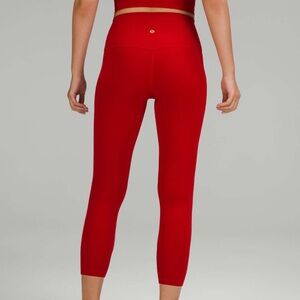 Lululemon New Year Align High-Rise Crop 23" pant leggings dark red size 4 HR DR